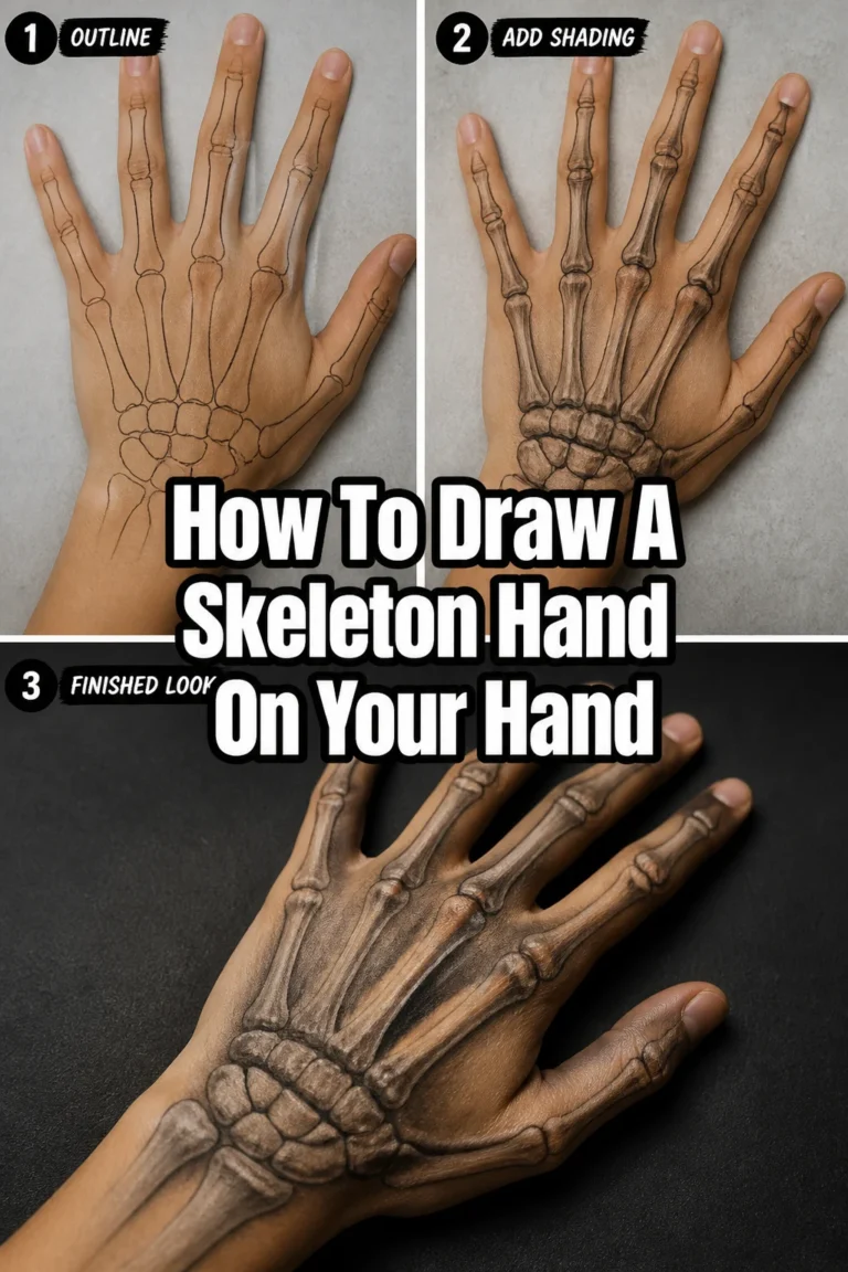 How To Draw A Skeleton Hand On Your Hand