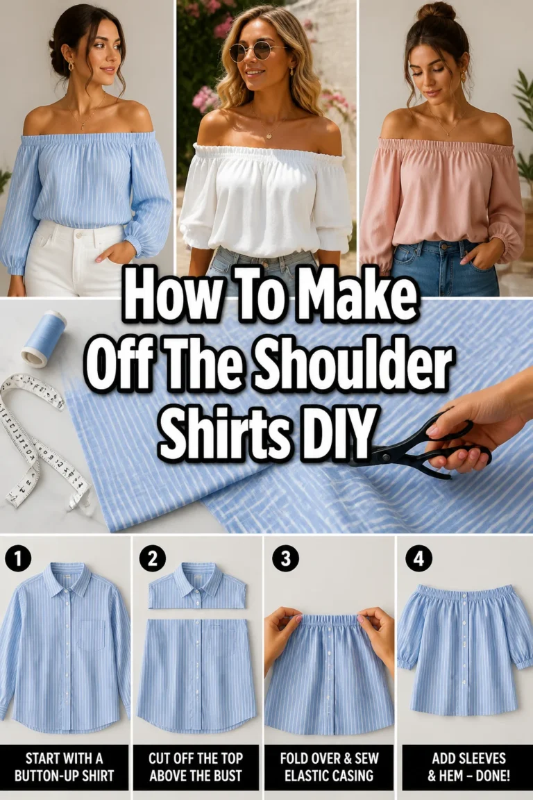 👚 How To Make Off The Shoulder Shirts DIY