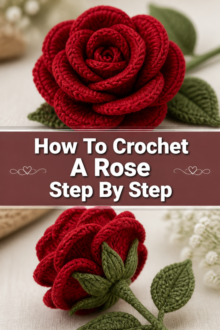 🌸 How To Crochet A Rose Step By Step